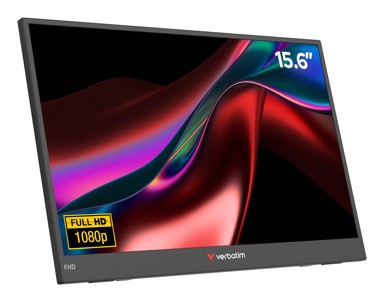 VERBATIM Prijenosni monitor Portable 15.6 FHD Monitor LIGHT / 15.6", 1920 x 1080, IPS, 10 ms, USB-C, Mini HDMI, crna